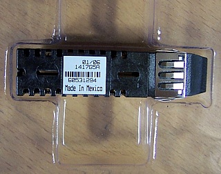 1300nm Lucent 155Mb FP-laser transceiver, model: 1417H5A. 2x10 SFF package. SM Fiber, duplex LC.