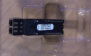 1300nm Lucent 155Mb FP-laser transceiver, model: 1417H5A. 2x10 SFF package. SM Fiber, duplex LC.