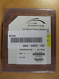 1300nm Lucent 155Mb FP-laser transceiver, model: 1417H5A. 2x10 SFF package. SM Fiber, duplex LC.