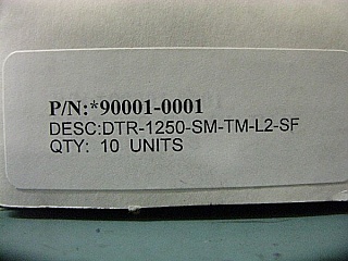 Min order qty = 10pc. 1x9 Gigabit Ethernet 1310nm -7dBm FP-Laser Transceiver. For single-mode and multimode fibers. With duplex SC optical interface. OCP model: DTR-1250-SM-TM-L2-SF