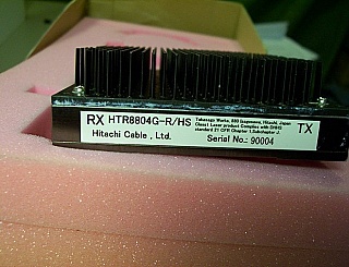 1550nm 10Gb 80km transponder, model: HTR8804D. With 10Gb APD receiver, 10Gb dual-drive modulator, 20mW PMF CW laser.