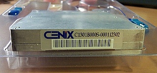 Unipak10  10Gb 1.55um C-band transceiver. With EML source (Toshiba model: TOLD387S-EADCE3),  and 10Gb pin-preamp receiver (Epitaxx model: ERM568 EC). Cenix Model: C1301B000S. Sell 'As Is'