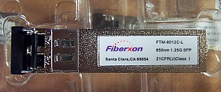 850nm 1.25Gb Vecsel laser SFP transceiver. Fiberxon model:  FTM-8012C-L