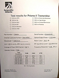 1308.8nm 10mW 1-GHz forward analog transmitter, Scientific Atlanta P/N: P2-13TXF-10-XL-NT78-SA