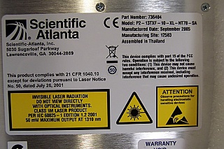 1308.8nm 10mW 1-GHz forward analog transmitter, Scientific Atlanta P/N: P2-13TXF-10-XL-NT78-SA