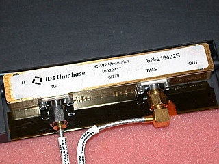 Sold already !  Combo assembly of modulator, modulator driver, laser, receiver.