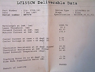 1555.74nm Nortel laser module LC155CW-03-20