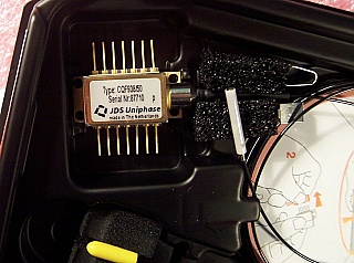 1547nm -1560nm >50mW 14-pin butterfly DFB laser module. JDS model: cqf938/50. 1st page of manufacture test sheet is lost