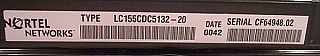 (Many wavelength options) 20mW 14-pin butterfly DFB laser module.  Nortel model: LC155CDCxxxx-20