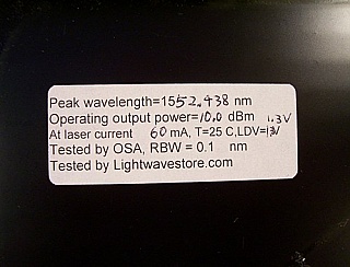 1552.4nm 10mW 14-pin butterfly DFB laser module. SEI  model: SLT5411