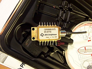 1563.86nm DWDM 14-pin butterfly DFB laser modules, Pop=50mW. JDS  model: CQF935/808-19170.