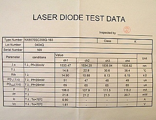 58pc 20mW 8x50GHz-channel-tunable laser modules, NEC model: NX8570SCxxxQ-183. With integrated wavelength monitor and etalon filter.