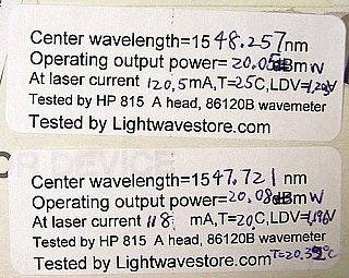 1.55um 20mW DWDM laser module,  NEC  P/N: NX8570SAxxx-47. With integrated wavelength monitor and etalon filter. With FC/PC fiber connector. Matured products. Non-standard pinout.