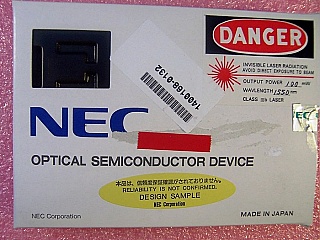 91pc 1.55um 20mW DWDM laser module, NEC P/N: NX8570SAxxx-47. With integrated wavelength monitor & etalon filter. FC/PC connector. There is product label 'Design Sample' on each case. Non-standard pinout. We will test & verify laser wavelength before ship