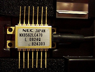 About-1545 nm isolated 14-pin butterfly laser, >40mW about-1545.3nm at 250mA, you may operate it at such high power for research. NEC P/N: NX8562LC470-88. With special type-1 pinout