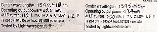 About-1545 nm isolated 14-pin butterfly laser, >40mW about-1545.3nm at 250mA, you may operate it at such high power for research. NEC P/N: NX8562LC470-88. With special type-1 pinout