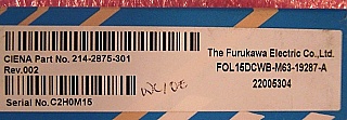 1554.335nm 20mW DWDM DFB laser. With FC/PC fiber connector. Fitel model: FOL15DCWB-M63-19287-A.