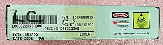 1510nm 2mW uncooled DFB laser module for 2.5 Gb/s Applications. With internal isolator. Lucent model: X-D572C22AS