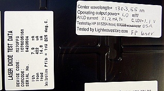 1.3um 1mW uncooled coaxial FP Laser module. With SC/APC fiber connector. AT&T P/N: M-270FFG