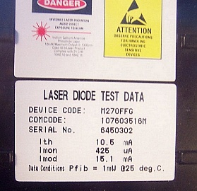 Min order qty = 10pc. 1.3um 1mW uncooled coaxial FP Laser module. With SC/APC fiber connector. AT&T P/N: M-270FFG