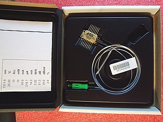 $170 each if buy 40pc.  Min order = 2pc. 1310nm DFB analog laser module. 14-pin butterfly. AOI P/N: DFB-1310-BF-10-A4-SA-509. With SC/APC fiber connector.