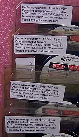 1551.397nm 2mW 2.5Gb DFB laser module, Lucent/Agere P/N: D2511G. Used, soldered, with short leads. Without manufacture test data