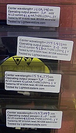 1551.397nm 2mW 2.5Gb DFB laser module, Lucent/Agere P/N: D2511G. Used, soldered, with short leads. Without manufacture test data