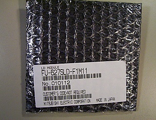 ~1.55um 1.5mW 3-pin laser 3-pin module. Mitsubishi model: FU-627SLD-F1M11