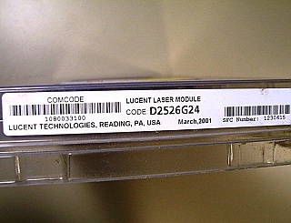 1558.17nm Lucent D2526G24 isolated DFB Laser, Peak>2mW