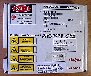 30pc 1534.56, 1550.12, 1550.92, 1551.72, 1557.36nm 10mW 14-pin butterfly  Laser Module for analog CATV.  Eudyna P/N: FLD5F7CZ201WxxP. Fabrinet P/N: 21034579-0xx