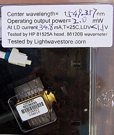 1549.32nm 2mW-peak isolated DFB Laser,  With LC/PC fiber connector. Lucent P/N: D2526G o D2526S