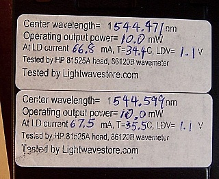 1.55um (1542.93, 1544.52, 1549.31nm) 10mW 14-pin butterfly laser for CATV and DWDM. Low linewidth. Renesas/NEC P/N: NX8563LAxxx-88E. Used.