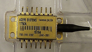 1538.19nm 10mW 14-pin butterfly laser for analog and DWDM. Agere model:1750A-49-SC-10-F, P/N: 1751-010-0162. For forward path, 45-870MHz band.