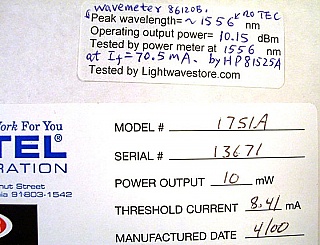 1538.19nm 10mW 14-pin butterfly laser for analog and DWDM. P/N: 1751A. For both forward and return paths. desoldered. Pin 6 (TEC+), Pin 13 (laser common +), Pin 14 (NC) are missing.