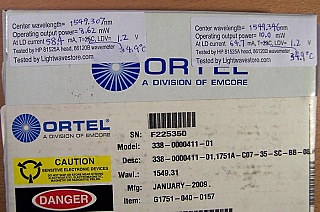 1549.32nm 8mW 14-pin butterfly laser for analog and DWDM. For both forward and return. Ortel model : 1751A-C07-35-BB-SC-08.