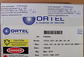 1549.32nm 8mW 14-pin butterfly laser for analog and DWDM. For both forward and return. Ortel model : 1751A-C07-35-BB-SC-08.