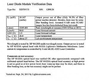 Around-1550nm 10mW isolated DFB Laser,  With MU or SC/PC fiber connector. Lucent/Agere model: D2570Hxx or D2570Yxx