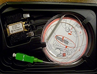 1566.647nm 14-pin 5mW /10mW DFB laser. JDS model: CQF915/408-19130. 7dBm average, 10dBm peak. With SC/APC fiber connector