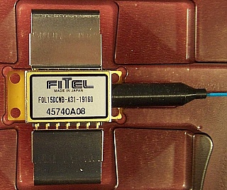 1564.68nm 20mW DWDM DFB laser. Fitel model: FOL15DCWB-A31-19160. With LC/PC fiber connector.