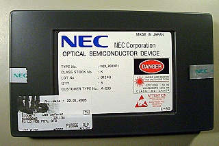 Min order qty=5. 2mW 1310 nm InGaAsP MQW-DFB laser diode coaxial module for 155Mb and 622Mb. NEC model: NDL7603P1