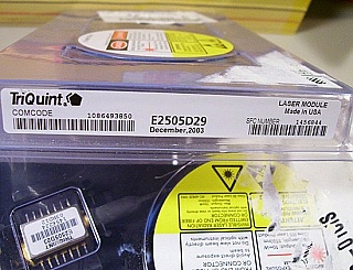 1558.98nm 14-pin butterfly laser module with 2.5Gb/s EML(EA-mod).  Lucent E2505D23