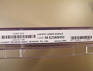 1537.4nm laser  module with 10Gb/s EML(EA-mod).  Lucent M-E2580H50.  with integral driver IC.