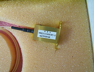 ~1.55um LED, MRV P/N: MRED145003M-2. Spectrum width >50nm. With MM fiber, biconic connector
