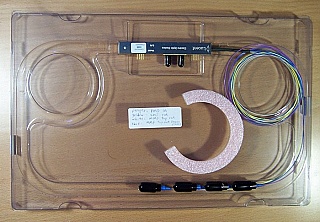 It seems 20Gb modulator.  With 4 FC/PC fiber connectors, all at one side of modulator body. Lucent  model: 2644X000. Seems high loss. 'Sell As Is'.