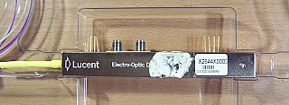 It seems 20Gb modulator.  With 2 FC/PC fiber connectors, all at one side of modulator body. Lucent  model: 2644X0003. 'Sell As Is'.