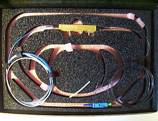 10Gb/s chirped optical digital intensity modulator with VOA.  with GPO RF port, Avanex P/N:7910553-A. Slightly used with 2 fiber connectors.