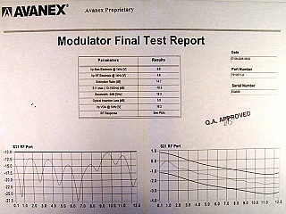 10Gb/s optical digital intensity modulator with VOA.  with GPO(SMP) male RF port, Avanex P/N:7910571-A