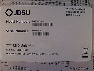 L-band 10Gb dual parallel Mach-Zehnder (DPMZ) modulator with three RF drives, With phase modulator.  With PMF at both input and output fibers. JDS model: 21128483.