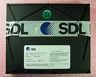 C-band and L-band 10Gb/s optical digital intensity modulator.  Zero chirp. With 3 FC/PC fiber connectors, 1% tap. JDS P/N: IOAP-MOD9140-F-F-1.