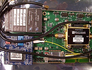 12.67Gb data and clock modulator. With 14-pin laser, modulator drivers, optical receiver, laser driver.